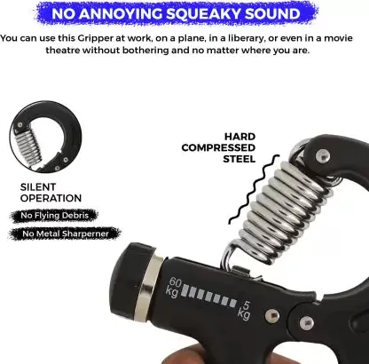 WErFIT Adjustable Counter Hand Grip Strengthener,Hand & Forearm Exerciser (5-60 Kg)
