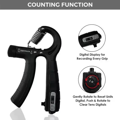 WErFIT Adjustable Counter Hand Grip Strengthener,Hand & Forearm Exerciser (5-60 Kg)
