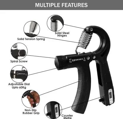 WErFIT Adjustable Counter Hand Grip Strengthener,Hand & Forearm Exerciser (5-60 Kg)
