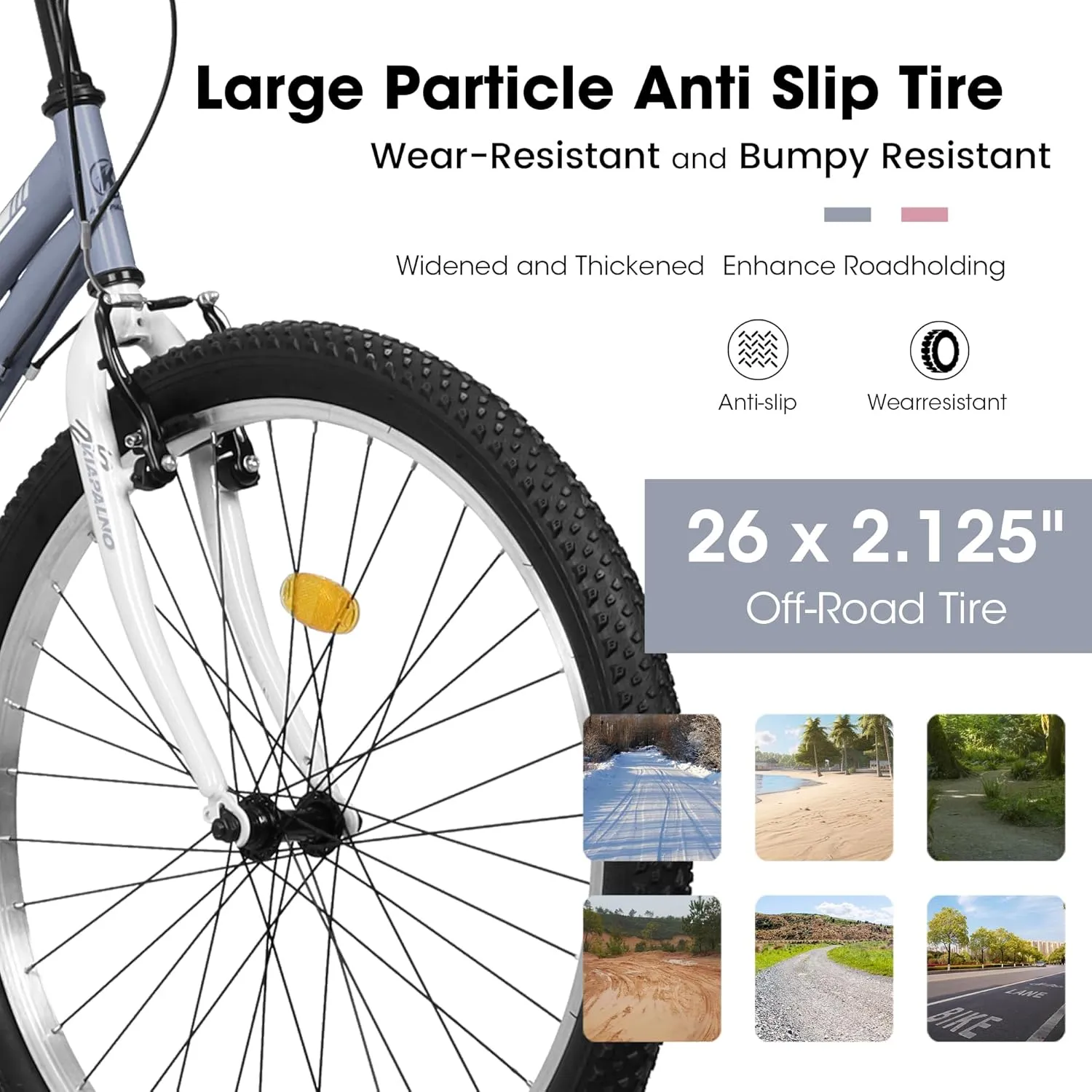 Womens' Girls 24/26 Inch Kids Mountain Bikes, 21-Speed Children's Day Gifts for Ages 10  Years Old Bicycles, School Work Daily Commuting Summer Travel Bikes