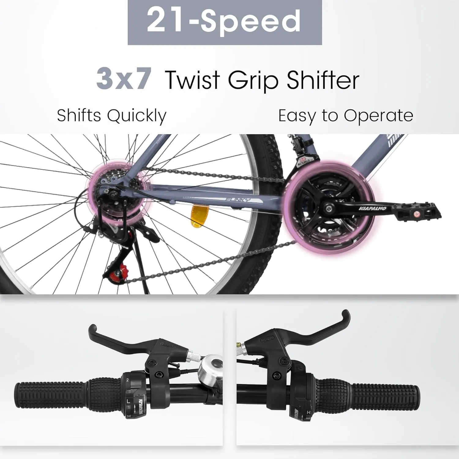 Womens' Girls 24/26 Inch Kids Mountain Bikes, 21-Speed Children's Day Gifts for Ages 10  Years Old Bicycles, School Work Daily Commuting Summer Travel Bikes