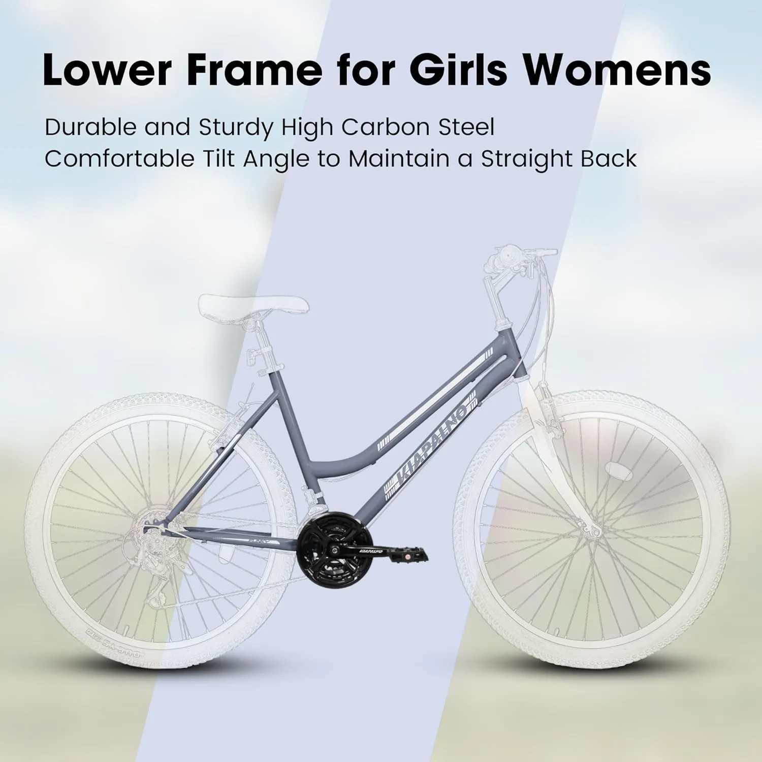 Womens' Girls 24/26 Inch Kids Mountain Bikes, 21-Speed Children's Day Gifts for Ages 10  Years Old Bicycles, School Work Daily Commuting Summer Travel Bikes