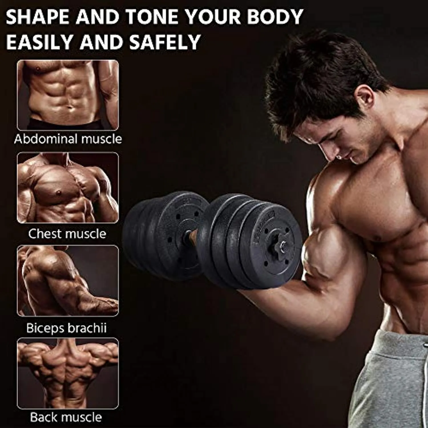Yaheetech 66LB Adjustable Exercise & Fitness Dumbbells Set Dumbbell Pair Lifting Dumbbells Weight Set for Home Gym Strength Training w/Non Slip Grip