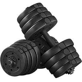 Yaheetech 66LB Adjustable Exercise & Fitness Dumbbells Set Dumbbell Pair Lifting Dumbbells Weight Set for Home Gym Strength Training w/Non Slip Grip