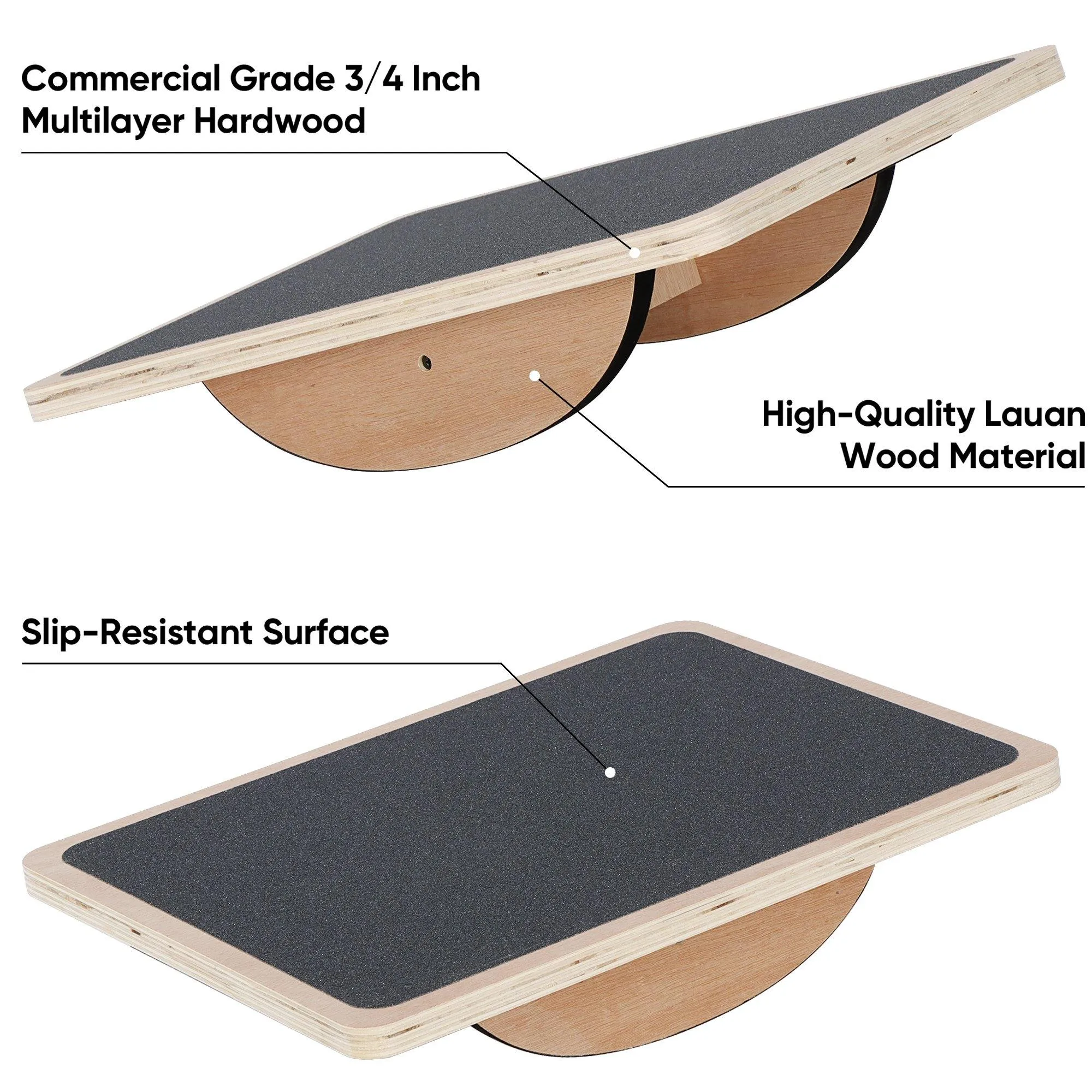 ZENY™ Professional Balance Board Wobble Board Rocker Board for Build Muscles Improve Posture